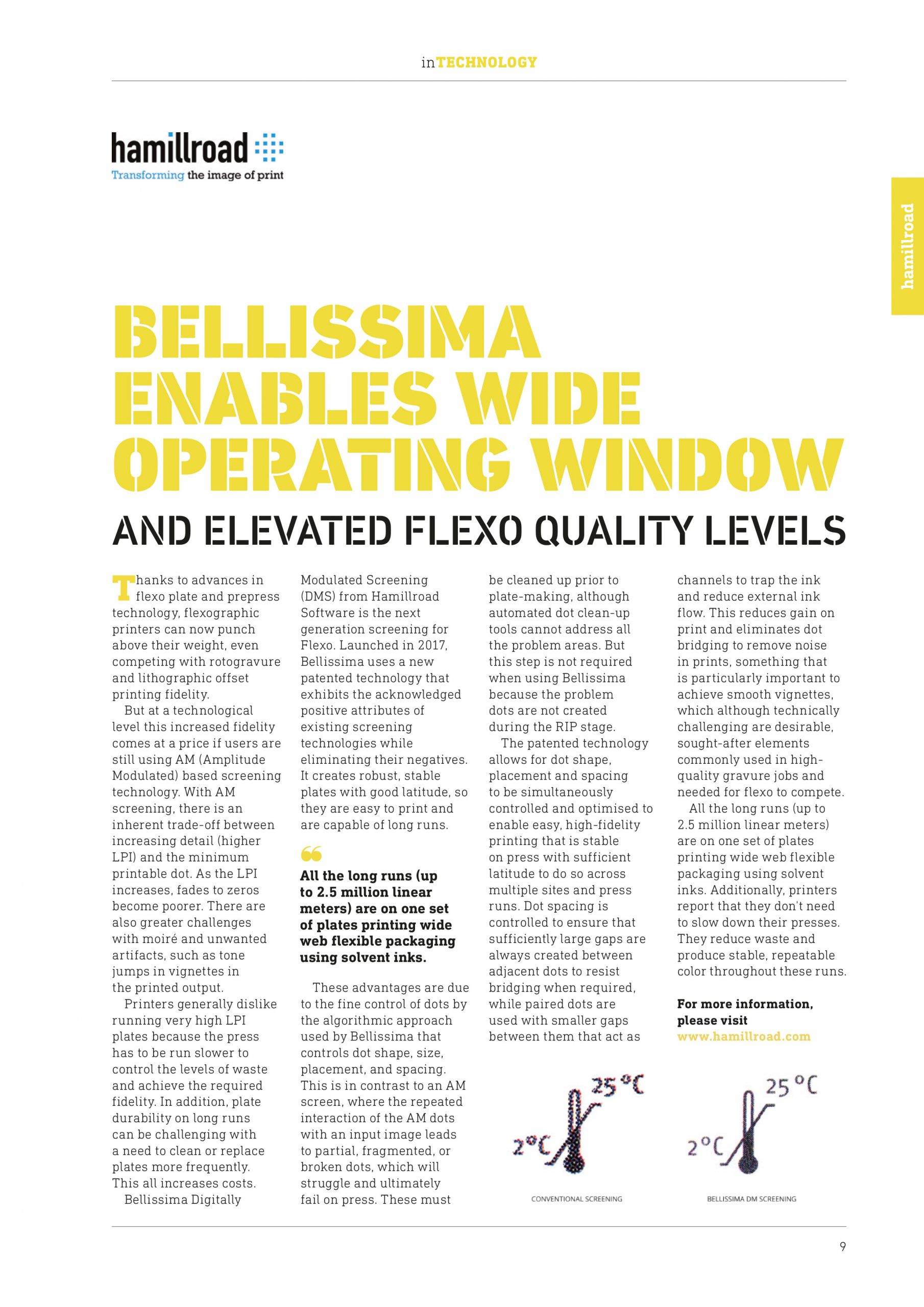 Bellissima enables wide operating window and elevated flexo quality levels